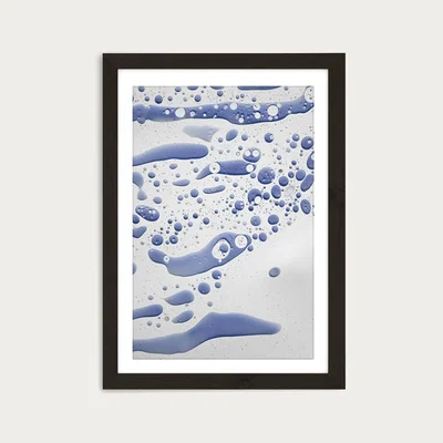 Bombinate.com Abstract Colour Confetti – Ink Blue Art Print Black Frame