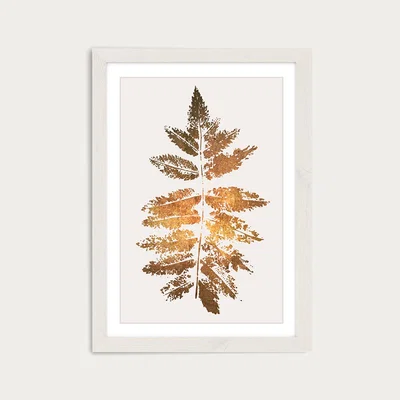 Bombinate.com Oak Leaf Print Gold Art Print White Frame