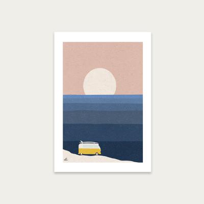 Bombinate.com Vanlife By The Ocean Dark Remastered Art Print Unframed