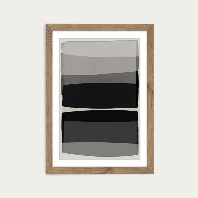 Bombinate.com Modern Black and White Art Print Oak Frame