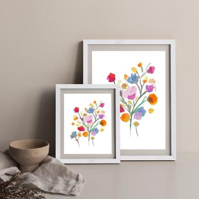 Bombinate.com Arrangement Of Water Flowers Art Print White Frame