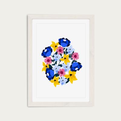 Bombinate.com Group Of Beautiful Flowers Art Print White Frame