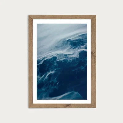 Bombinate.com Floating in Space Classic Blue Art Print Oak Frame