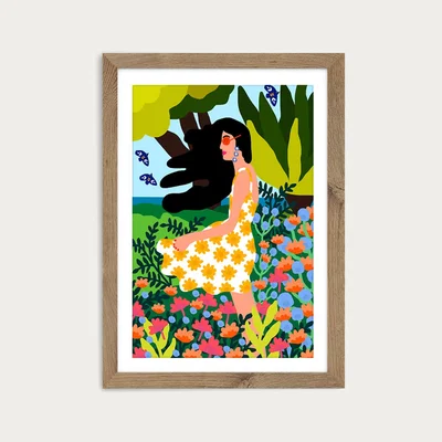 Bombinate.com I Like The Wind Art Print Oak Frame