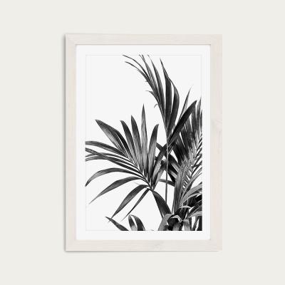 Bombinate.com Palm Leaves Black and White 1 Art Print White Frame