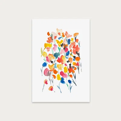Bombinate.com Colorful Water Flowers Art Print Unframed