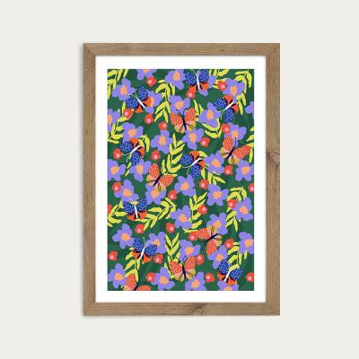 Bombinate.com Butterflies At Your Window Art Print Oak Frame