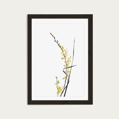 Bombinate.com Flower Minimal Black and Gold 6 Art Print Black Frame