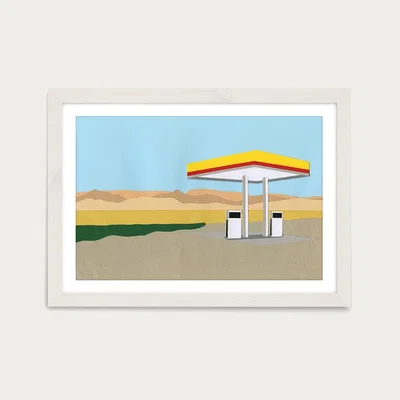 Bombinate.com Gas Station Death Valley Art Print White Frame
