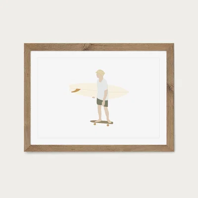 Bombinate.com Little Grom Art Print Oak Frame