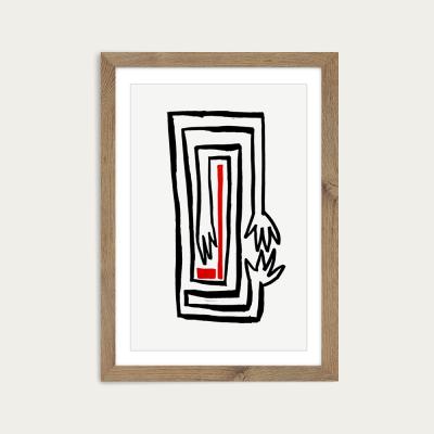 Bombinate.com Hands III Art Print Oak Frame