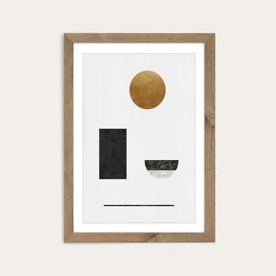 Bombinate.com Abstract Geometric I Art Print Oak Frame