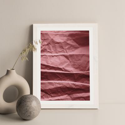 Bombinate.com Blush Beach Waves Paper Landscape Art Print White Frame