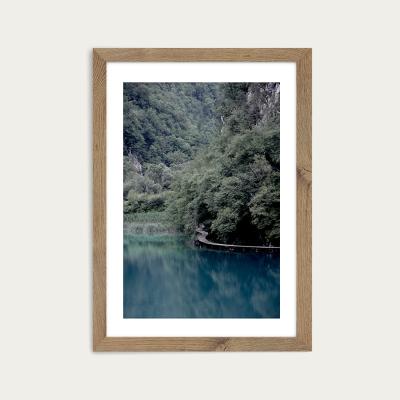 Bombinate.com The Path Under Trees Art Print Oak Frame