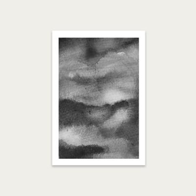 Bombinate.com Aquarelle Meets Pencil – Black Clouds Art Prints Unframed