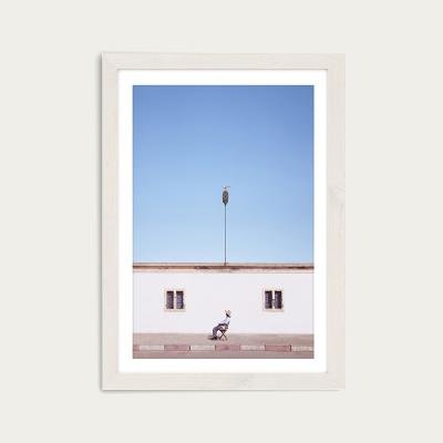 Bombinate.com Sidewalk Sunbath Art Print White Frame