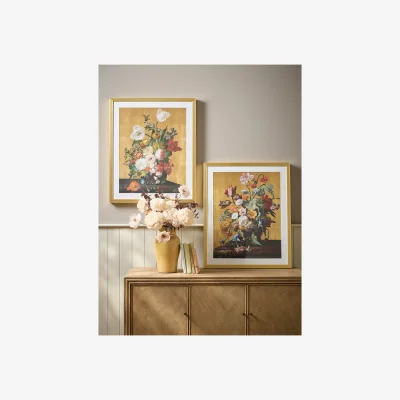 Cox and Cox Two Framed Bright Floral Prints