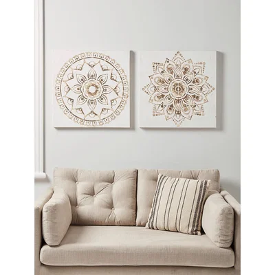 Cox and Cox Two Mandala Wall Panels