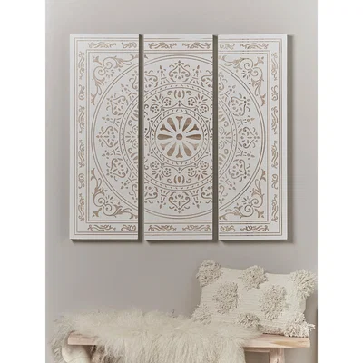 Cox and Cox Etched Triptych Wall Panel