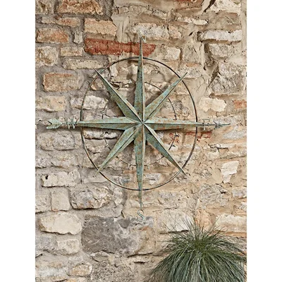 Cox and Cox Outdoor Distressed Compass