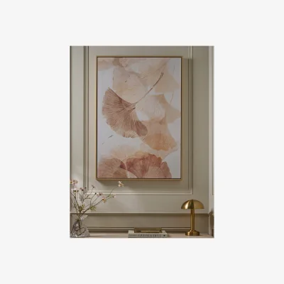 Cox and Cox Gingko Leaves Framed Canvas