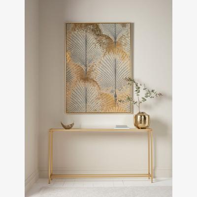 Cox and Cox Abstract Gold Leaf Canvas