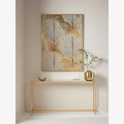 Cox and Cox Abstract Gold Leaf Canvas