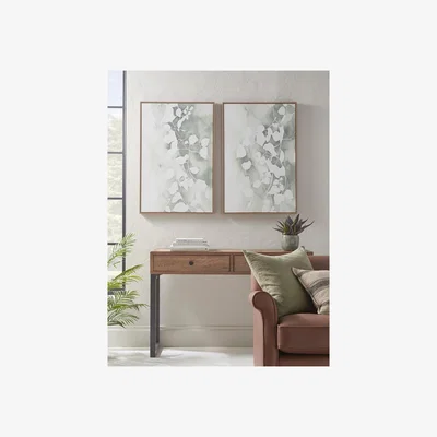 Cox and Cox Two Framed Leaf Canvases