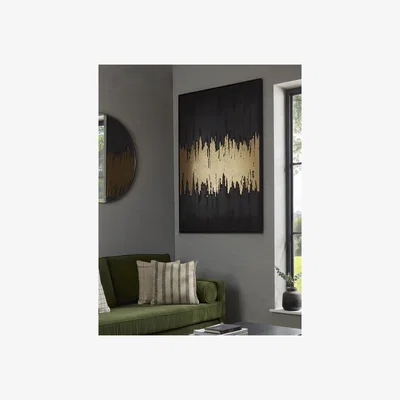 Cox and Cox Framed Golden Canvas