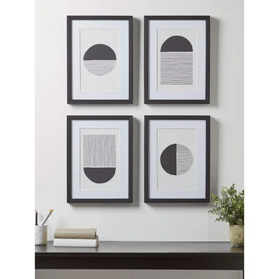 Cox and Cox NEW Four Monochrome Moon Framed Prints