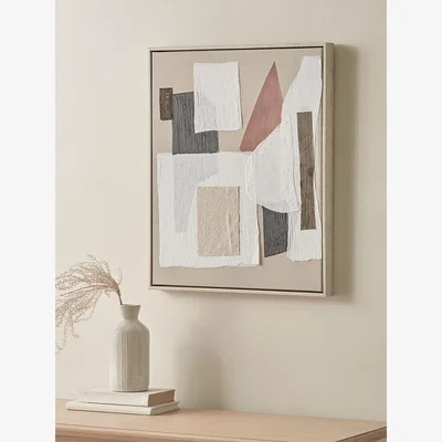 Cox and Cox Abstract Framed Block Canvas
