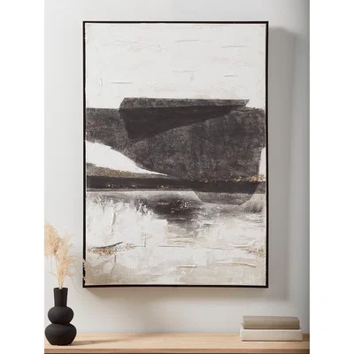 Cox and Cox NEW Abstract Dusk Shoreline Framed Canvas