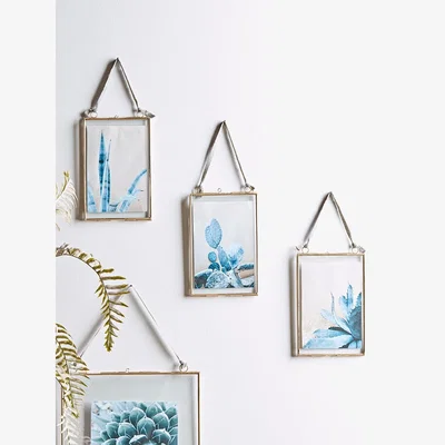Cox and Cox Three Delicate Hanging Frames - Brass