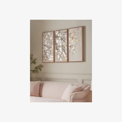 Cox and Cox Three Textured Blossom Canvases