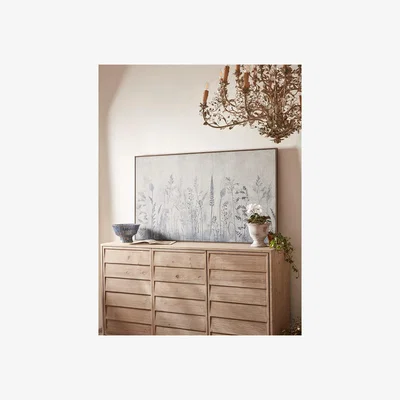 Cox and Cox Framed Wildflower Hessian Wall Art