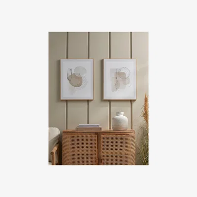Cox and Cox Two Abstract Neutral Framed Prints