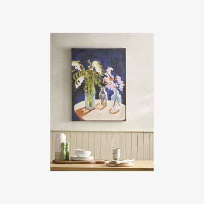 Cox and Cox Framed Textured Flower Canvas