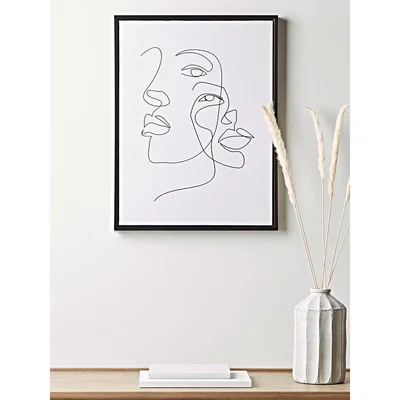 Cox and Cox Faces Outline Canvas