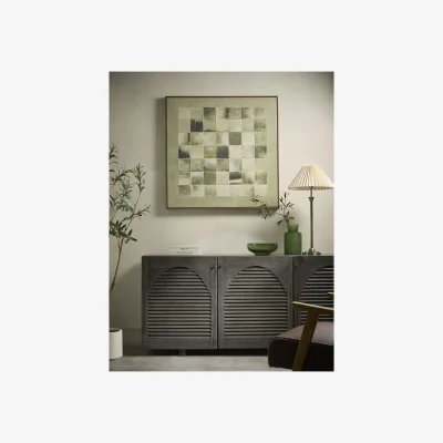 Cox and Cox Industrial Textured Squares Framed Canvas