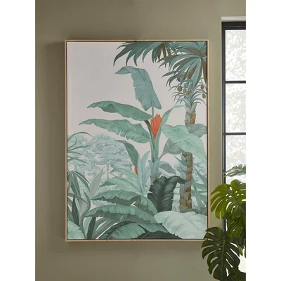 Cox and Cox NEW Tropical Palms Framed Canvas