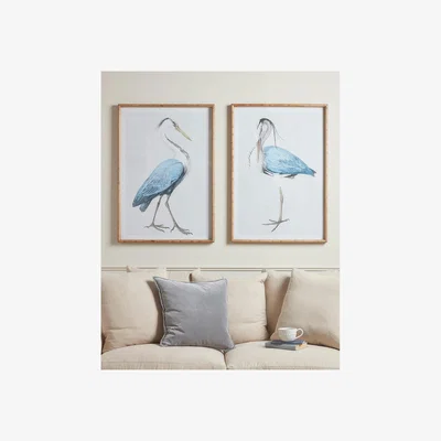 Cox and Cox Two Heron Framed Prints.
