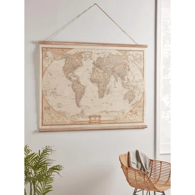 Cox and Cox NEW Hanging World Map Wall Art