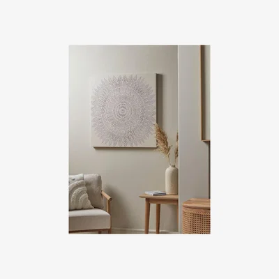 Cox and Cox Textured Mandala Canvas
