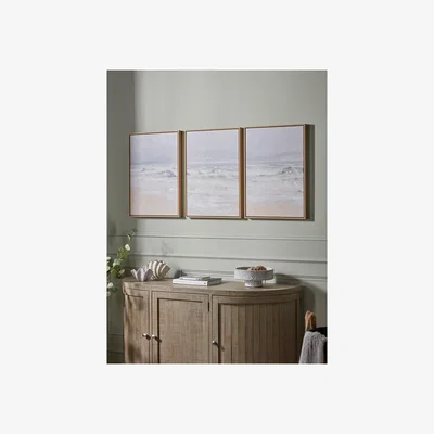 Cox and Cox Three Framed Coastal Canvases