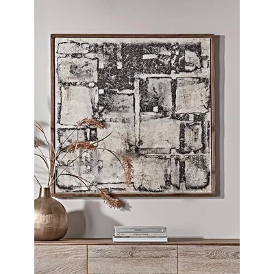 Cox and Cox Monochrome Wood Framed Canvas
