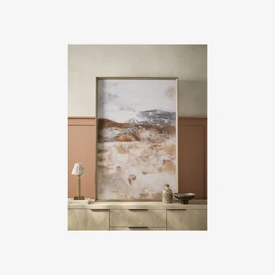 Cox and Cox Framed Hand Painted Wild Landscape Canvas