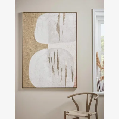 Cox and Cox Abstract Pebbles Framed Canvas