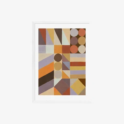 Cult Furniture Autumnal Patterns I, Geometric Print Colour: White, Size: A1