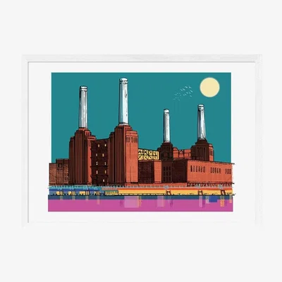 Cult Furniture Battersea Power Station, Graphic Print Colour: White, Size: A3