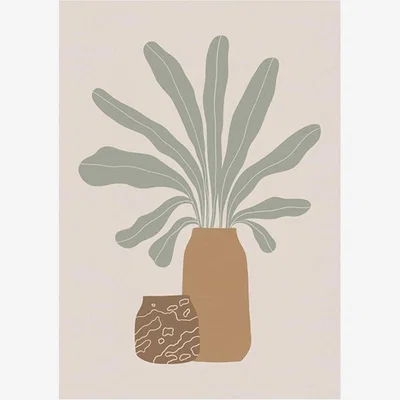 Cult Furniture Happy Houseplant, Graphic Print Colour: Unframed, Size: A1